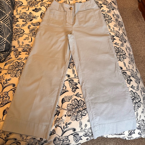 NWT Nicole Miller New York High-Rise Wide Leg Pants Size 4 Spring Blue Ankle - Picture 11 of 11